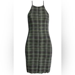 Nordstrom BP. Print Knit Minidress – Black Geodot Plaid – Small